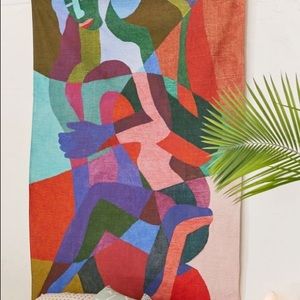 Abstract art printed tapestry Urban Outfitters